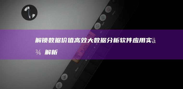 解锁数据价值：高效大数据分析软件应用实例解析